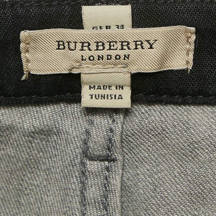 Pre Owned Burberry London Grey Denim Straight Leg Jeans S Waist 28"