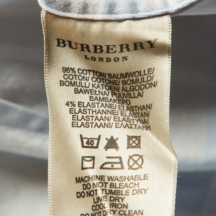 مملوكة مسبقًا Burberry London Blue Tartan Checks Cotton Button Front Shirt M