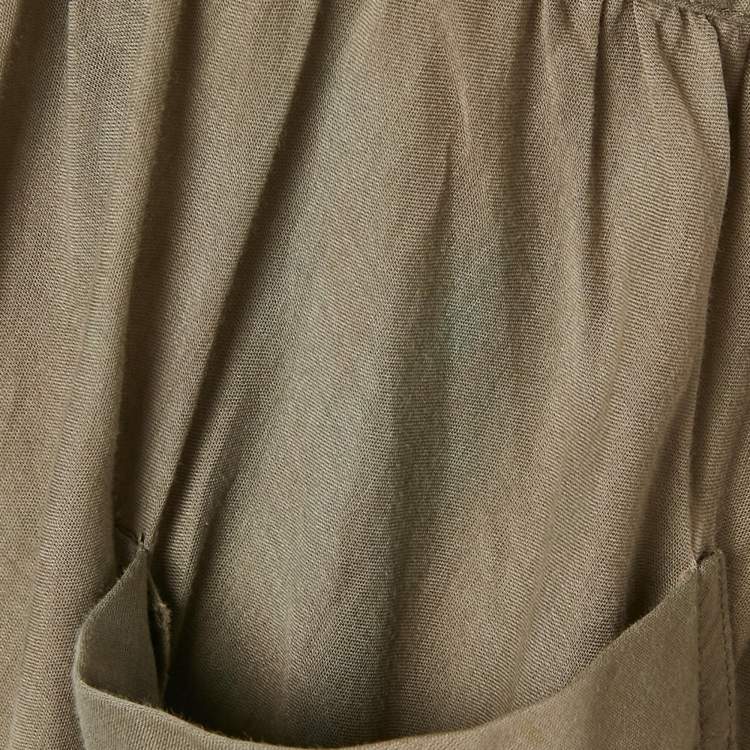 Pre Owned Burberry London Grey Cotton Sleeveless Flared Short Dress M