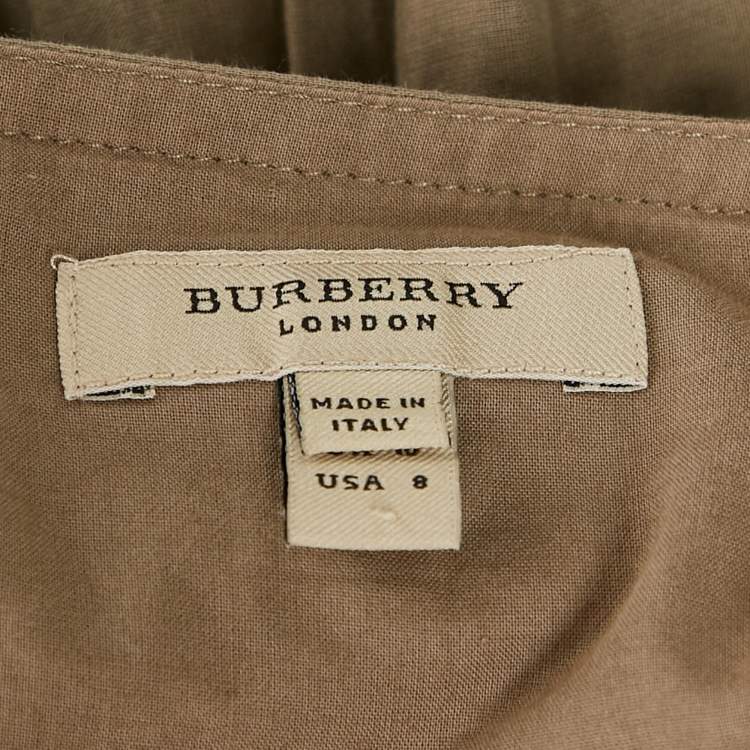 Pre Owned Burberry London Grey Cotton Sleeveless Flared Short Dress M