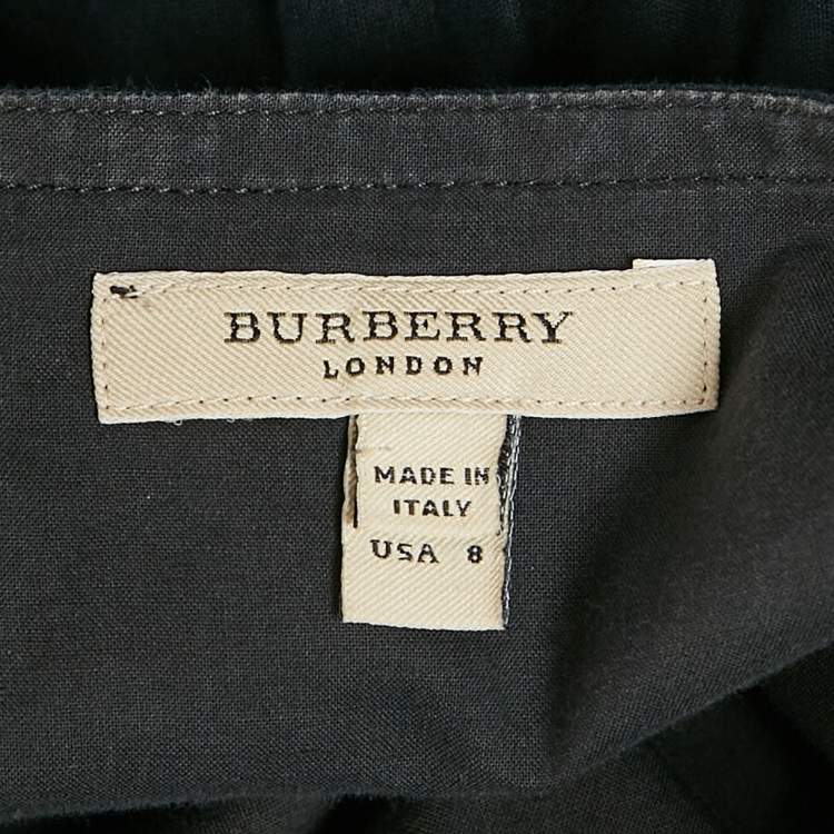 Pre Owned Burberry London Black Cotton Sleeveless Flared Short Dress M