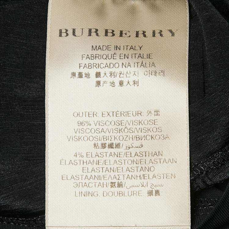 Pre Owned Burberry London Black Jersey Sleeveless Ruched Short Dress S