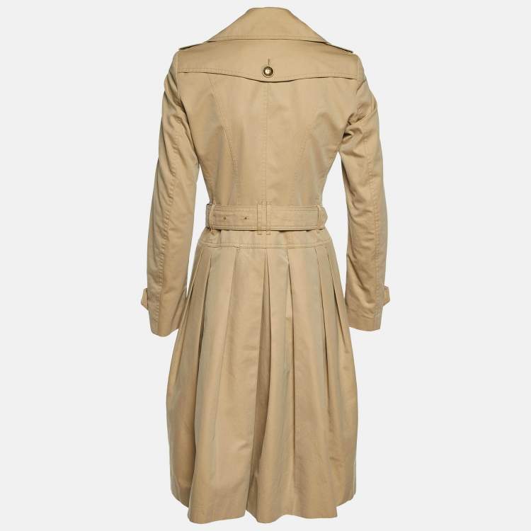 Pre Owned Burberry Beige Cotton Double Breasted Trench Coat S