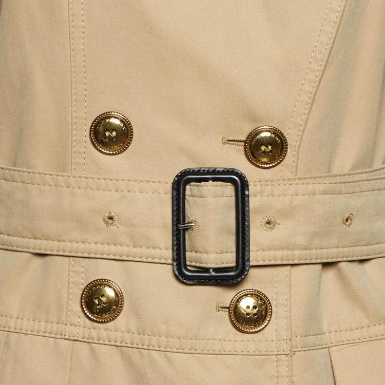 Pre Owned Burberry Beige Cotton Double Breasted Trench Coat S