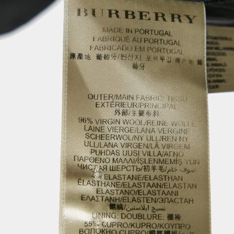 Pre Owned Burberry London Black Wool Single Breasted Blazer XS