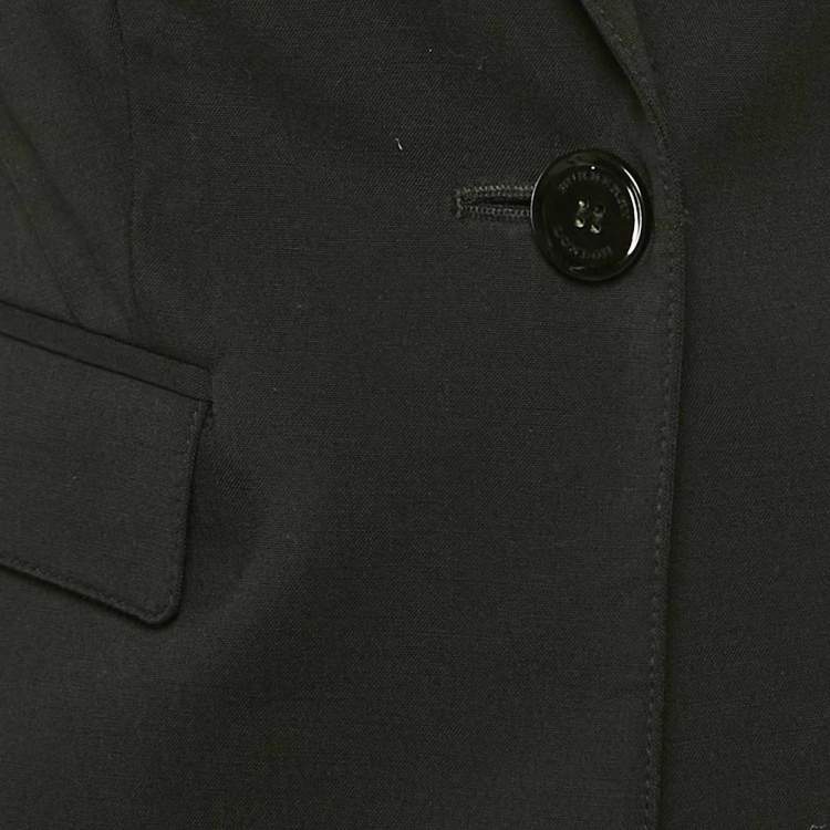 Pre Owned Burberry London Black Wool Single Breasted Blazer XS