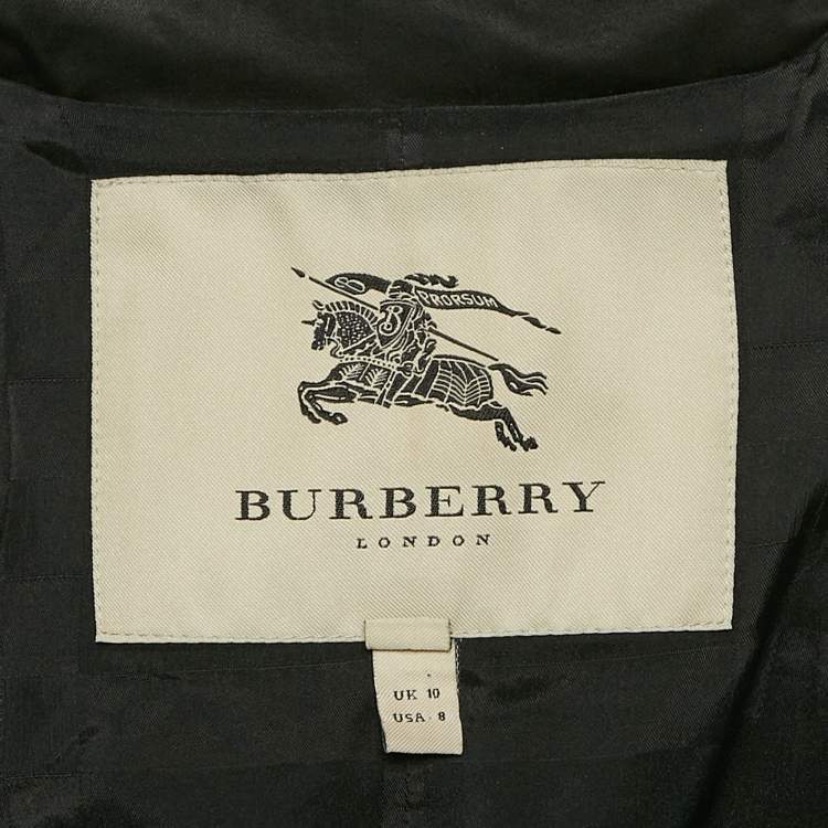 Pre Owned Burberry London Black Cotton Double Breasted Trench Coat M