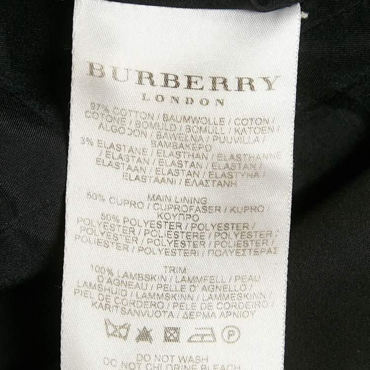 Pre Owned Burberry London Black Cotton Double Breasted Trench Coat M