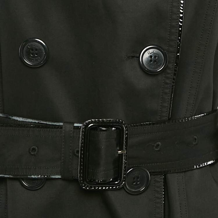 Pre Owned Burberry London Black Cotton Double Breasted Trench Coat M