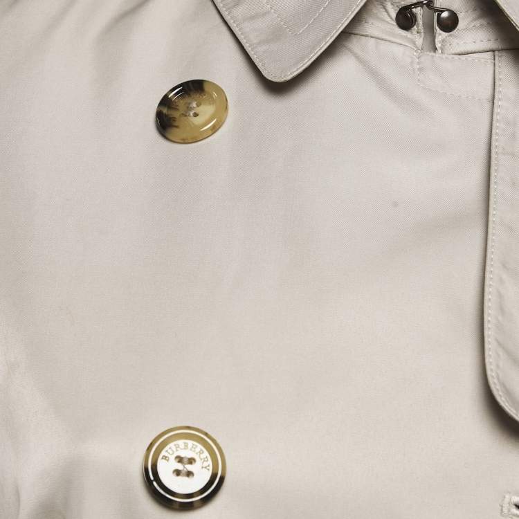 Pre Owned Burberry London Light Beige Gabardine Double Breasted Trench Coat S