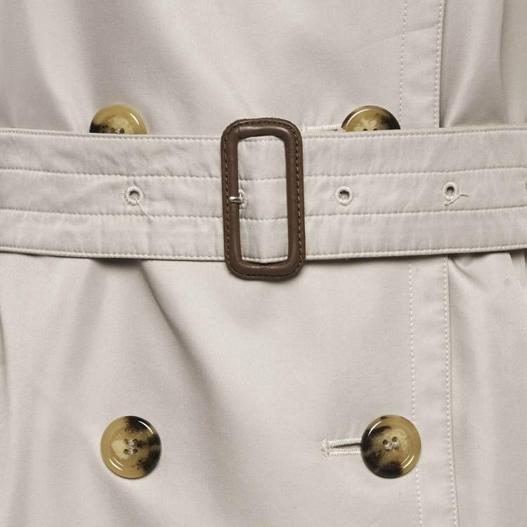 Pre Owned Burberry London Light Beige Gabardine Double Breasted Trench Coat S