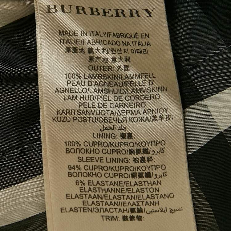 Pre Owned Burberry London Black Leather Double Breasted Trench Coat S