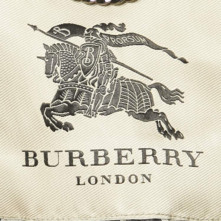 Pre Owned Burberry London Black Leather Double Breasted Trench Coat S