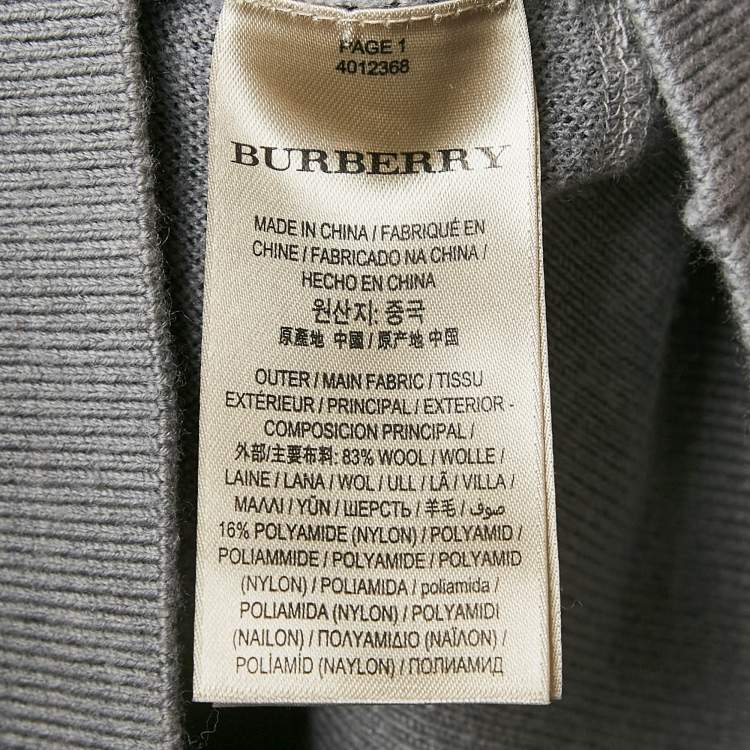 Pre Owned Burberry Grey Checks Knit Crewneck Sweater XS