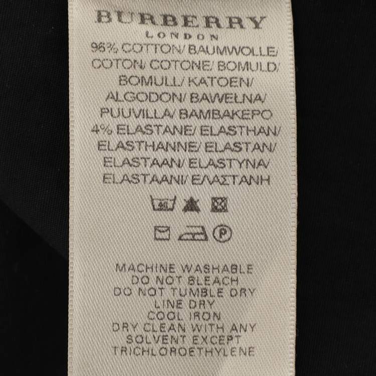 Pre Owned Burberry London Black Cotton Long Sleeve Shirt S