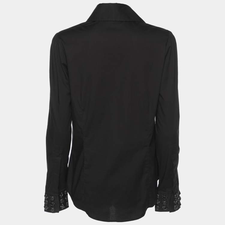 Pre Owned Burberry London Black Cotton Long Sleeve Shirt S