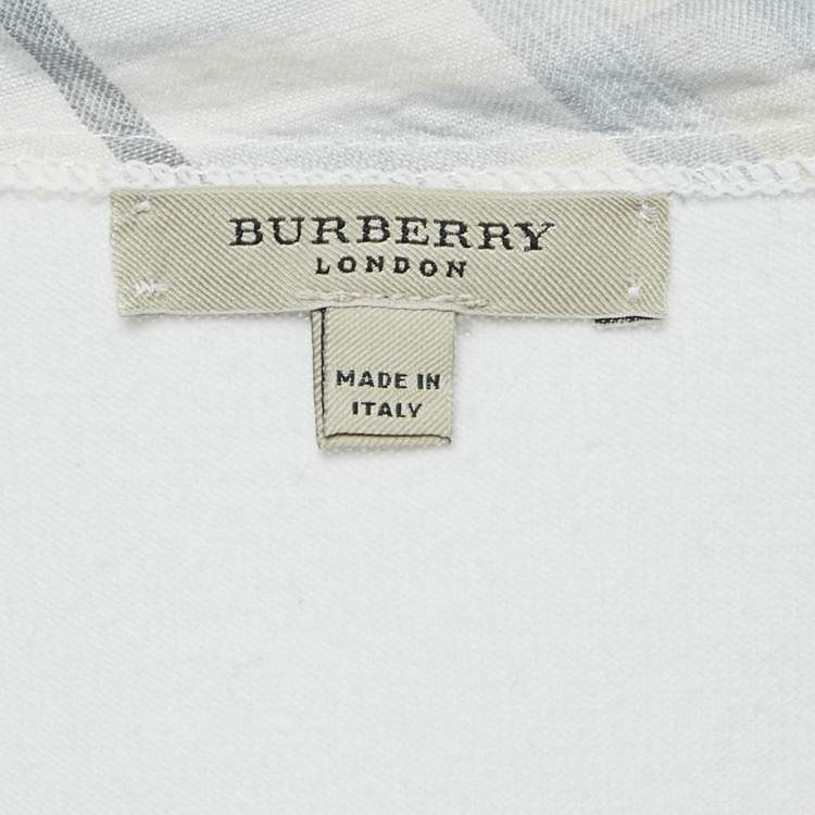 Pre Owned Burberry London White Cotton Knit Tie-Up Neck  Detail Sleeveless Top S