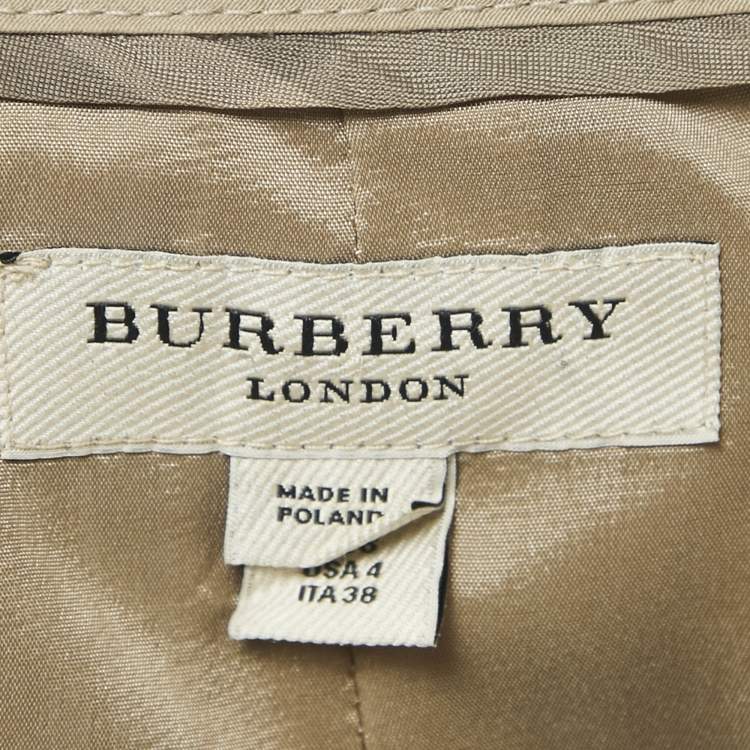 Pre Owned Burberry London Beige Cotton Belted Sleeveless Mini Dress S