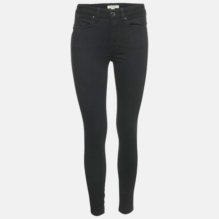 Pre Owned Burberry London Black Jersey Trim Denim Smirdan Jeans M Waist 27"