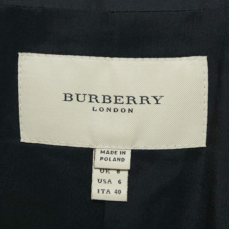 Pre Owned Burberry London Black Synthetic Double Breasted Sleeveless Short Dress S