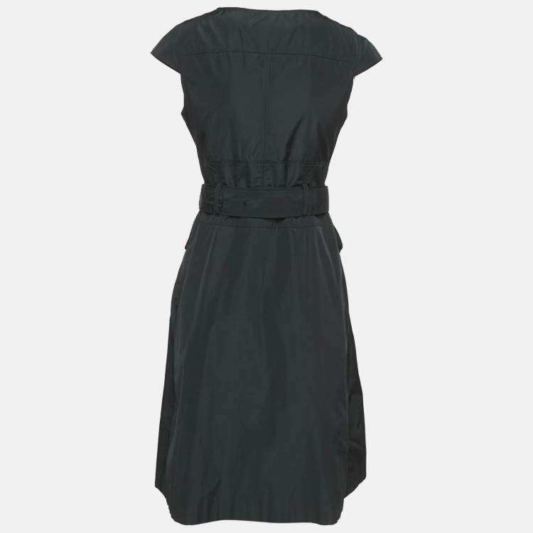 Pre Owned Burberry London Black Synthetic Double Breasted Sleeveless Short Dress S
