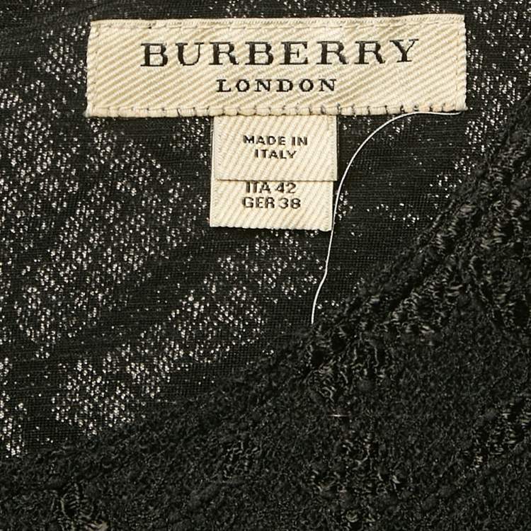 Pre Owned Burberry London Black Lace Top M