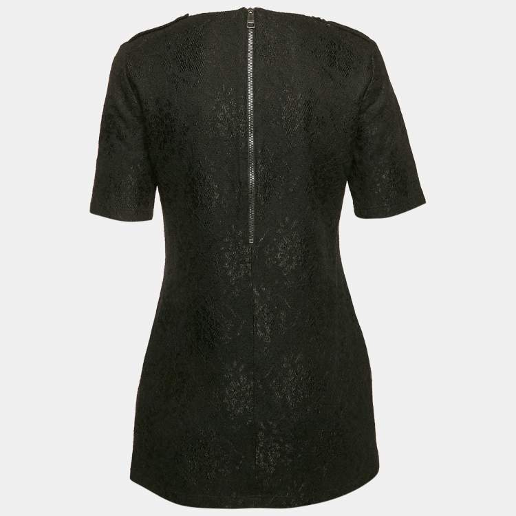 Pre Owned Burberry London Black Lace Top M