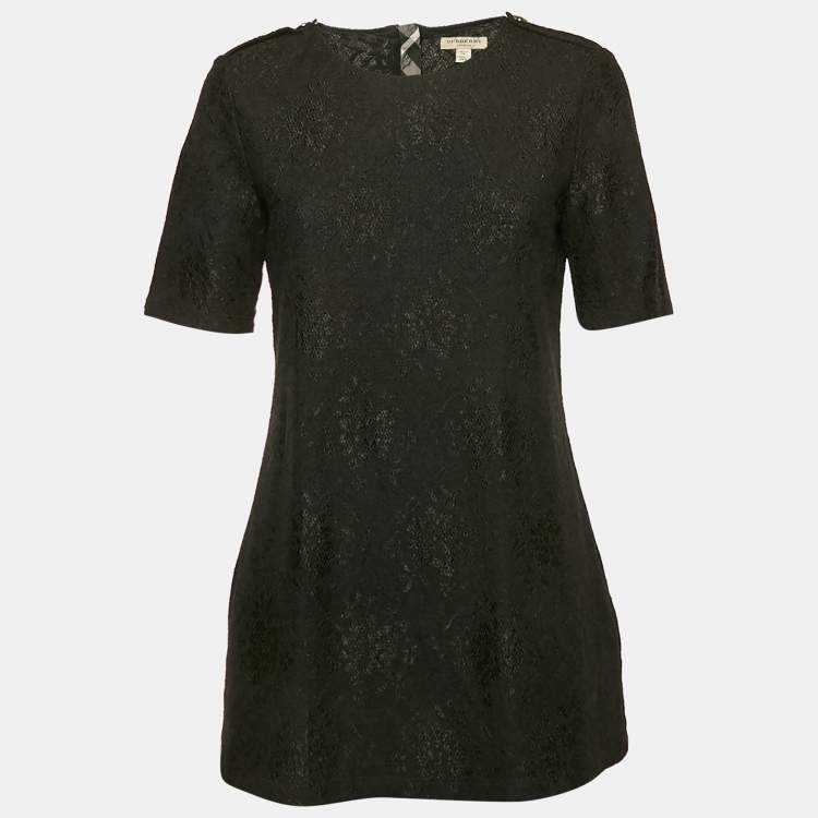 Pre Owned Burberry London Black Lace Top M