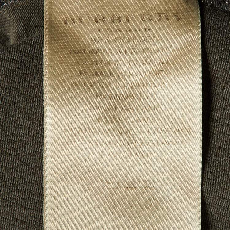 Pre Owned Burberry Dark Green Logo Embossed Cotton Knit T-Shirt XL
