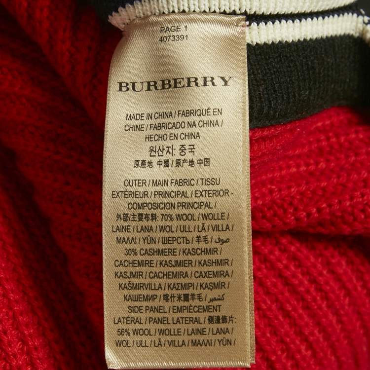 Pre Owned Burberry Red Rib Knit Long Sweater Vest L