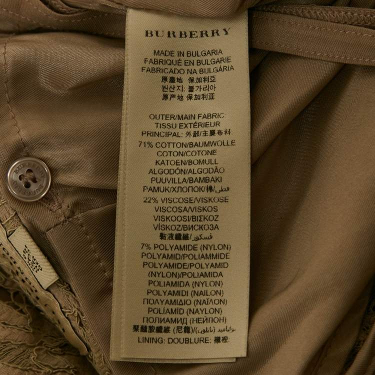 Pre Owned Burberry Beige Lace Knee-Length Skirt S