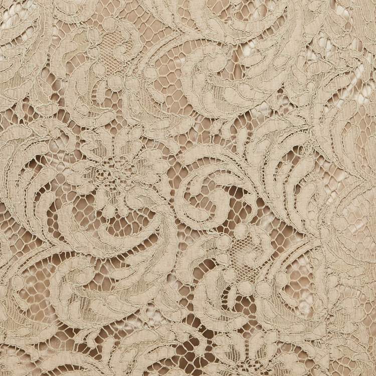 Pre Owned Burberry Beige Lace Knee-Length Skirt S