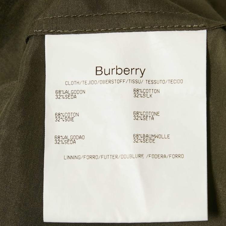 Pre Owned Burberry London Vintage Olive Green Button Front Blouse L