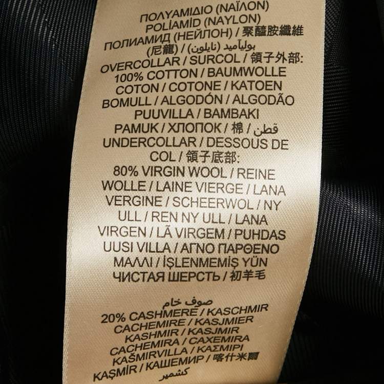 Pre Owned Burberry London Blue Velvet Collar Wool Coat L