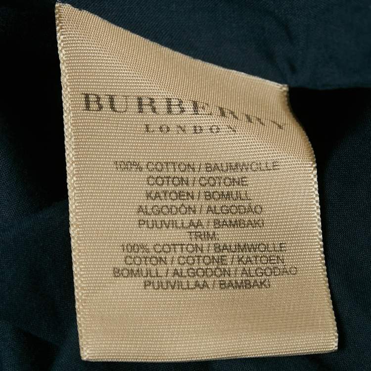 Pre Owned Burberry London Midnight Blue Cotton Tiered Midi Skirt M