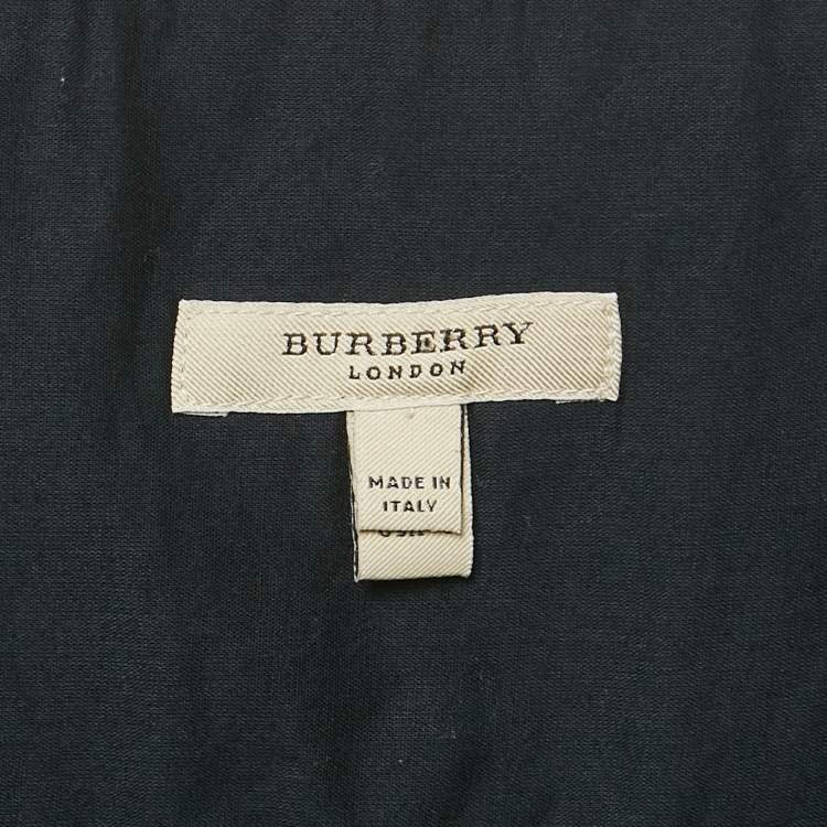 Pre Owned Burberry London Midnight Blue Cotton Tiered Midi Skirt M