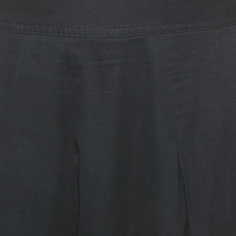Pre Owned Burberry London Midnight Blue Cotton Tiered Midi Skirt M