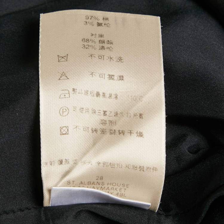 Pre Owned Burberry London Black Cotton Gabardine Double Breasted Short Dress S