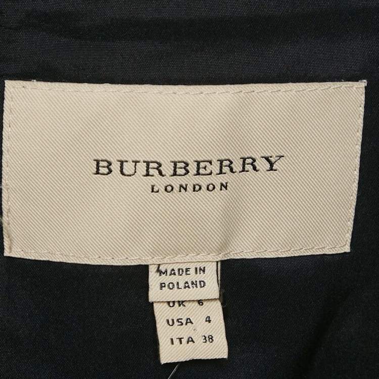 Pre Owned Burberry London Black Cotton Gabardine Double Breasted Short Dress S