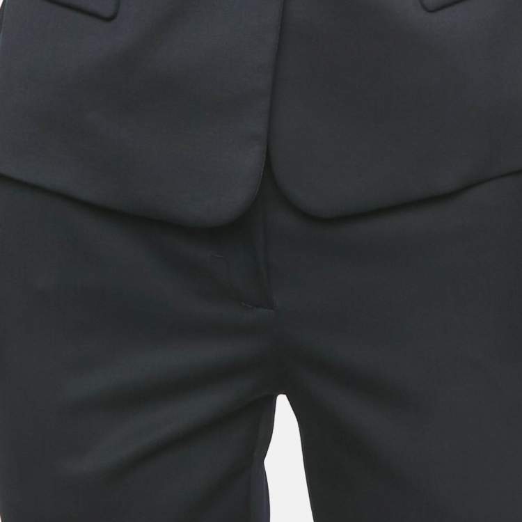 Pre Owned Burberry London Navy Blue Wool Tailored Pants Suit S