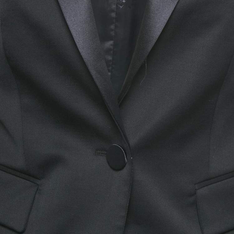Pre Owned Burberry London Navy Blue Wool Tailored Pants Suit S