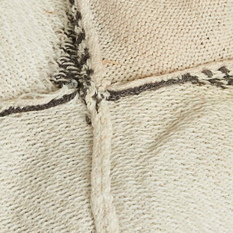 Pre Owned Burberry Beige /Grey Checkered Cotton Knit Polo T-Shirt S