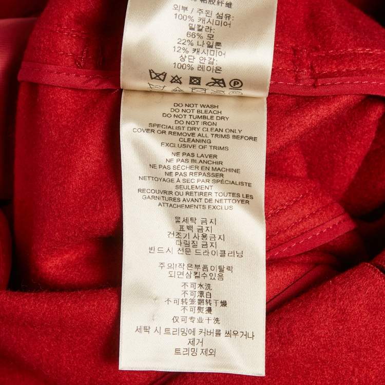 Pre Owned Burberry Red Cashmere Trench Coat M