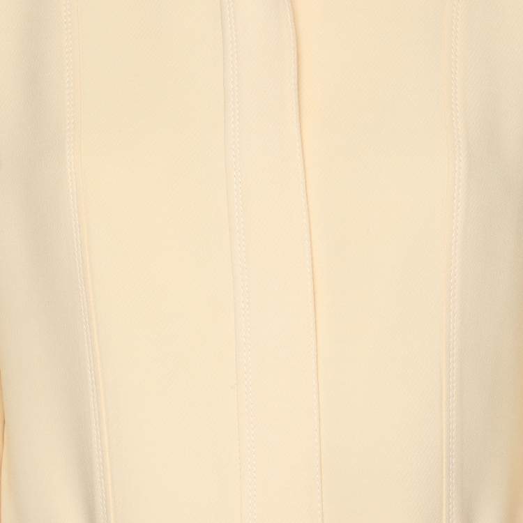 Pre Owned فستان بربري صوف بيج ممزوج مع حزام متوسط الطول مقاس كبير (لارج)