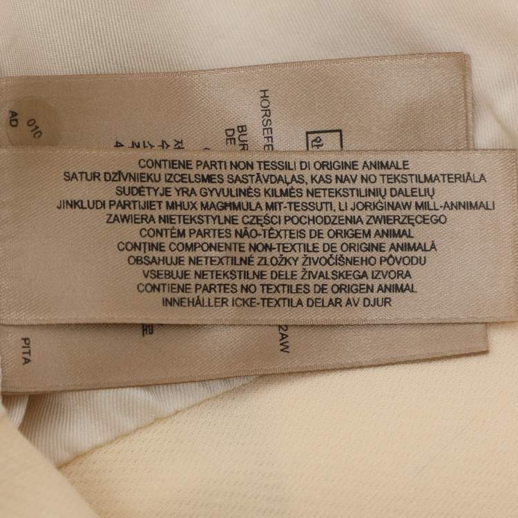 Pre Owned فستان بربري صوف بيج ممزوج مع حزام متوسط الطول مقاس كبير (لارج)