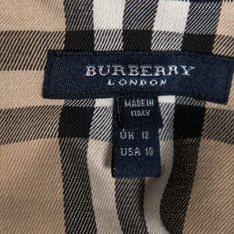 Pre Owned Burberry Black Cotton Box Pleat Detailed Sleeveless Dress M