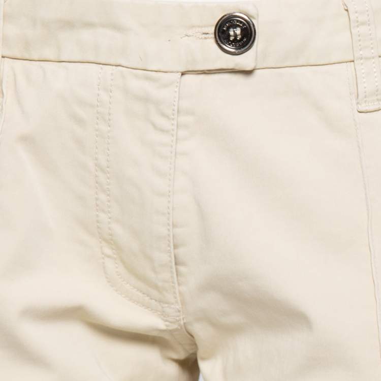 Pre Owned Burberry Beige Cotton Tailored Trousers M