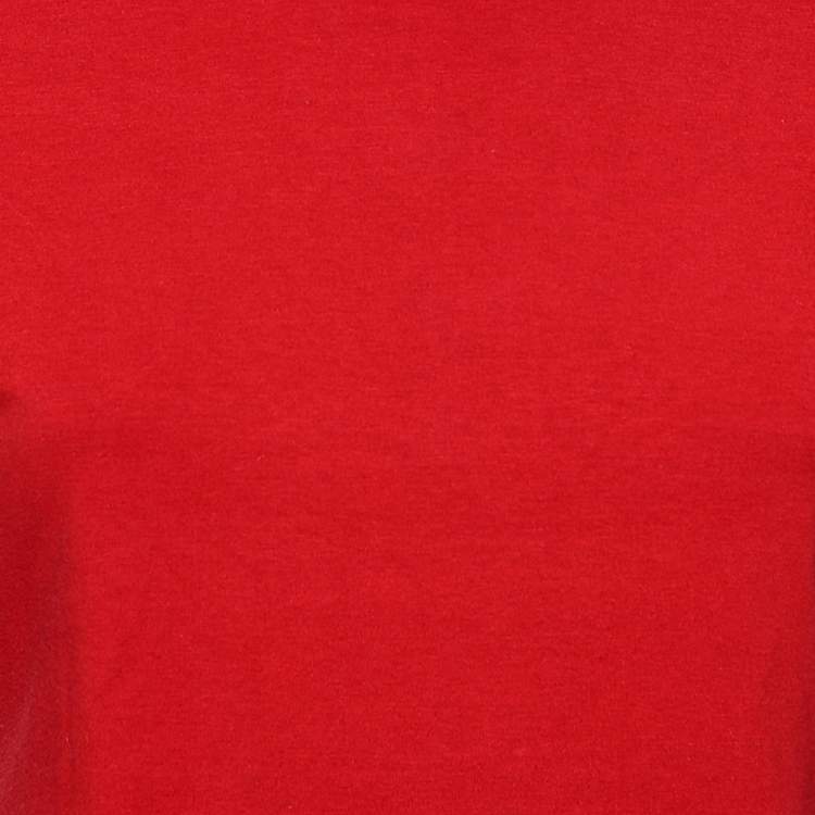 Pre Owned Burberry London Red Cotton Knit Elbow Patch Detail Long Sleeve T-Shirt M
