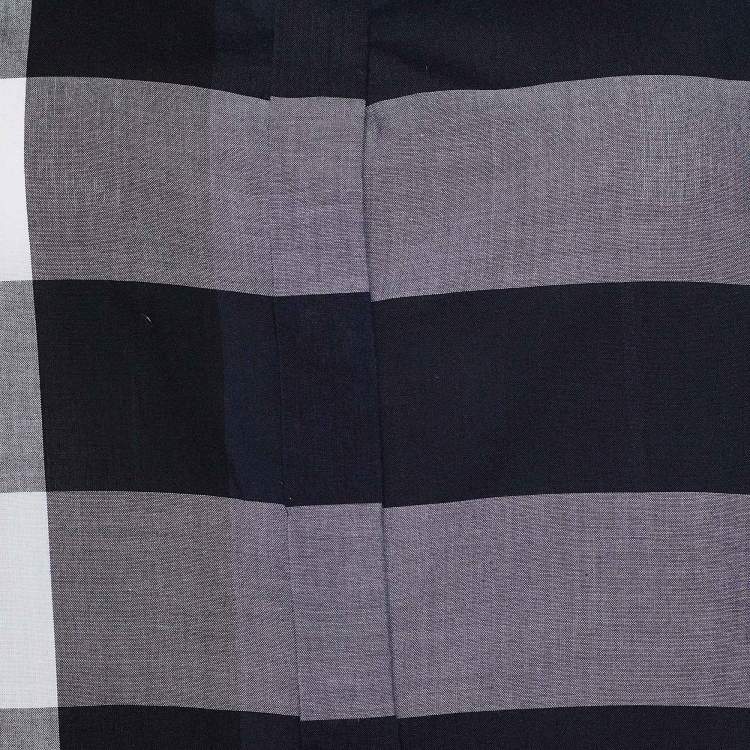 Pre Owned Burberry Blue Giant Check Cotton Fred Button Front Shirt L