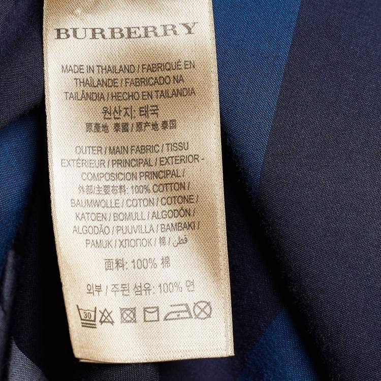 Pre Owned Burberry Blue Giant Check Cotton Fred Button Front Shirt L